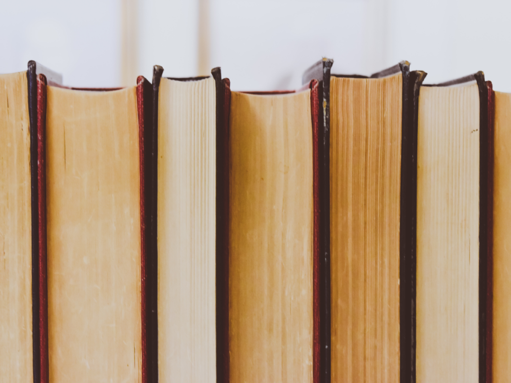 Row of books showing front instead of spine