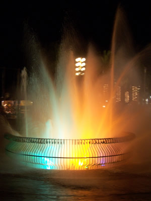 Multi-colored Lighted Fountain at Night
